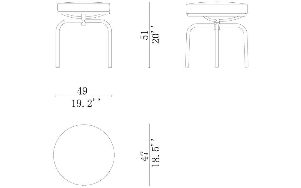 Cassina 8 Tabouret Tournant Dining Chair