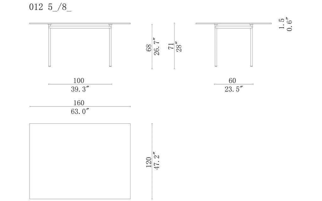 Cassina  Lc12 Table La Roche Dining Table