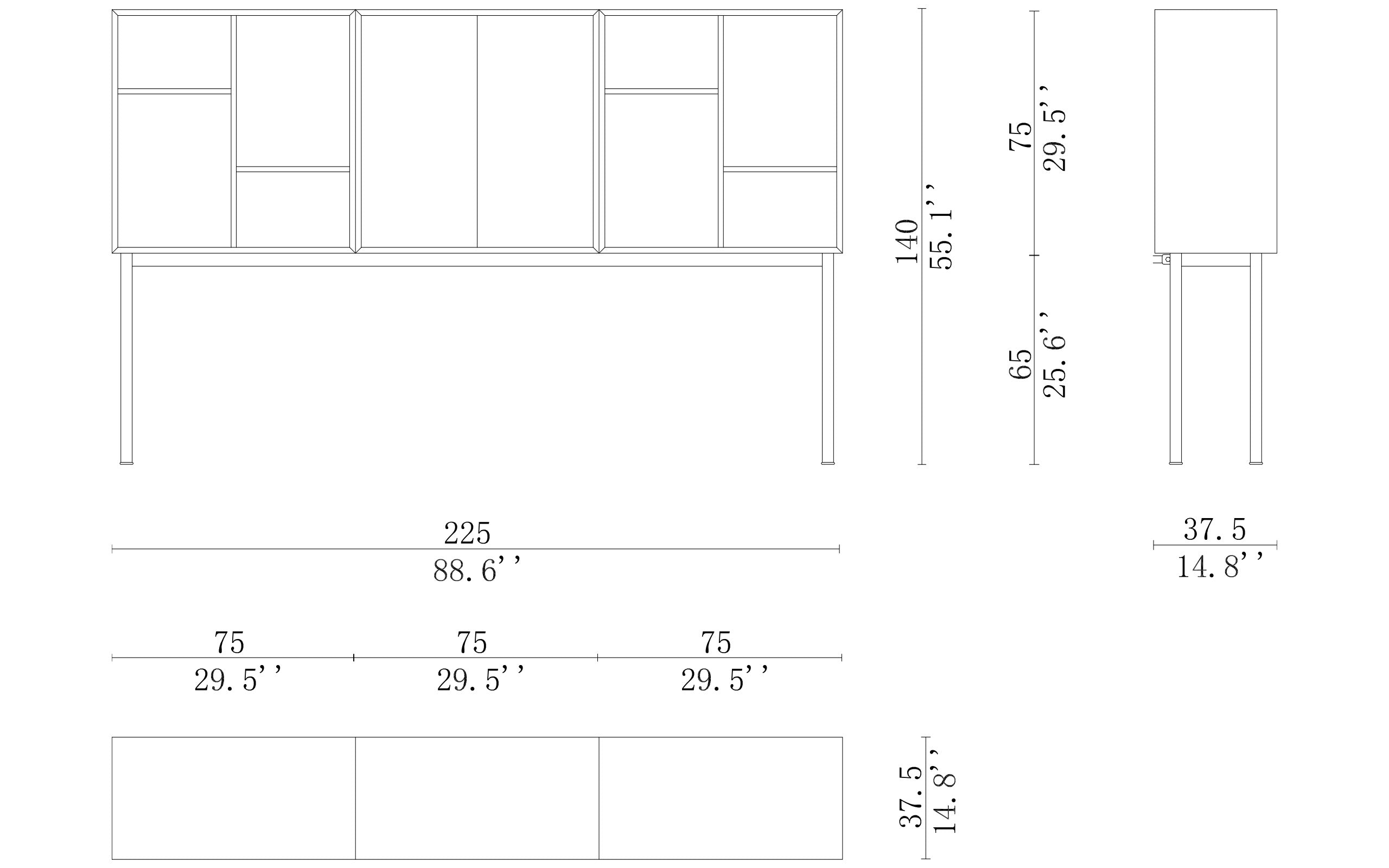 Cassina 20 Casiers Standard P.E.N Sideboard