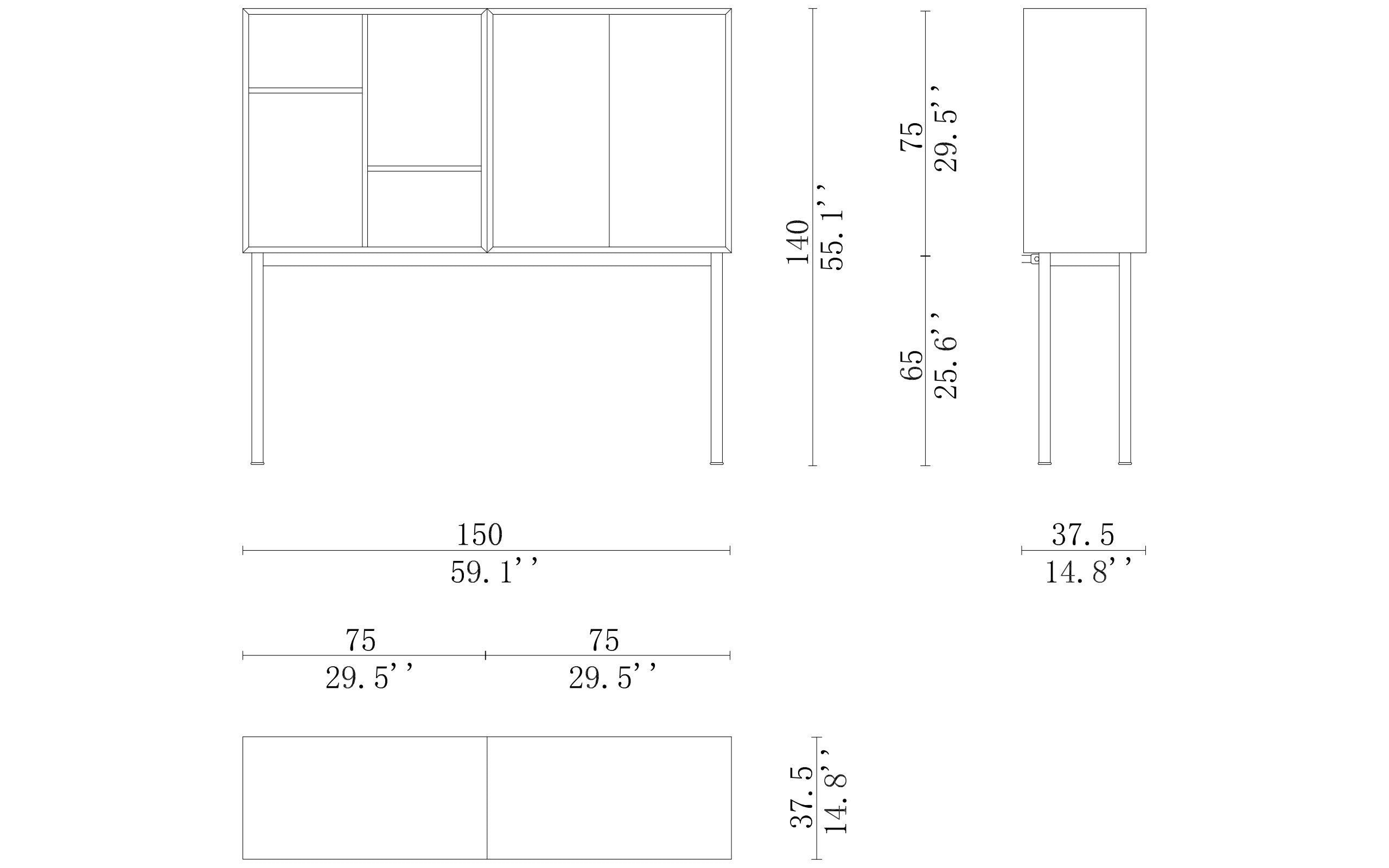Cassina 20 Casiers Standard P.E.N Sideboard