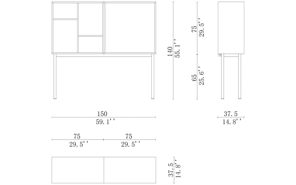 Cassina 20 Casiers Standard P.E.N Sideboard